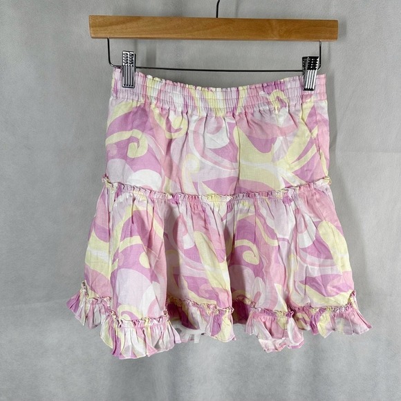 Hill House The Paz Mini Linen Skirt Candy Kaleidoscope Size Medium - Picture 6 of 9